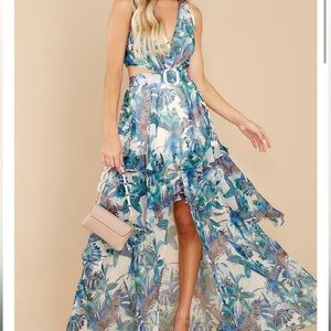 ‘Red Dress’ cut out maxi dress